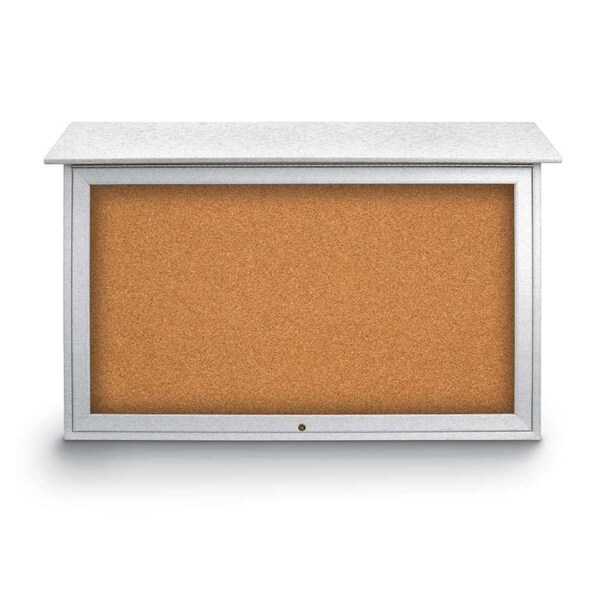 Indoor Enclosed Combo Board, 42"x32", Satin Frame/Black & Cloud